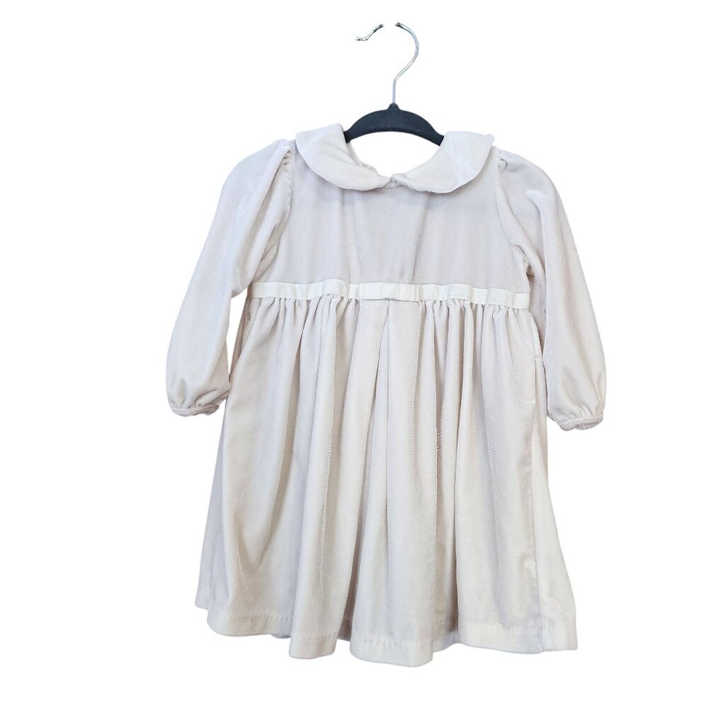 Ralph Lauren Velour Girls Dress Cream 12M